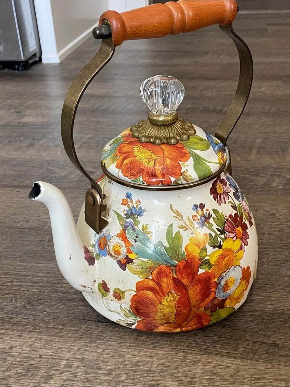 Mackenzie Childs Floral Tea Pot
